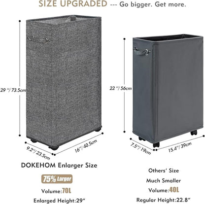 DOKEHOM 29-Inches Enlarged Slim Laundry Basket - Image 3