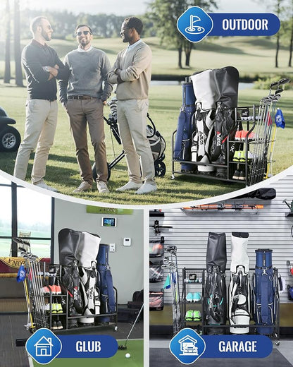 Mythinglogic Golf Storage Garage Organizer, Golf Bag Storage Stand and Other - Image 3