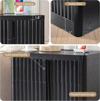 23.6" Nightstand Set of 2 with Charging Station, Side Table with 3 Storage - Image 6