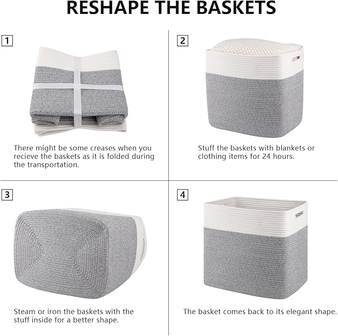 OIAHOMY Storage baskets for Shelf, Toy Storage Basket, Large Collapsible - Image 7