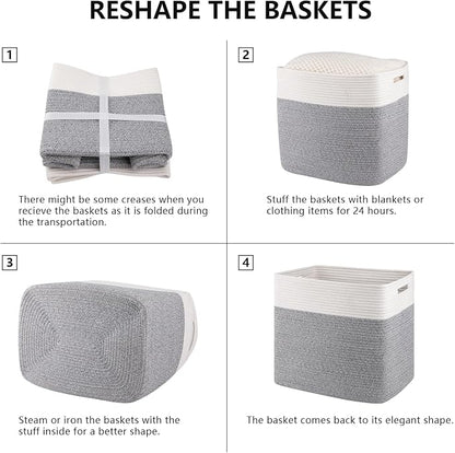 OIAHOMY Storage baskets for Shelf, Toy Storage Basket, Large Collapsible - Image 7