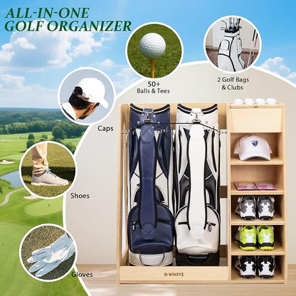 wingyz Wooden Golf Storage Organizer - Image 2