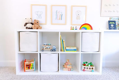 NaturalCozy 13x15x13 Kallax Storage Cubes, 3 Pack | Cotton Rope Cube Storage - Image 3