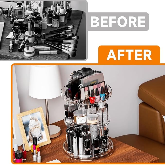 Yieach 360 Rotating Makeup Organizer - Image 4