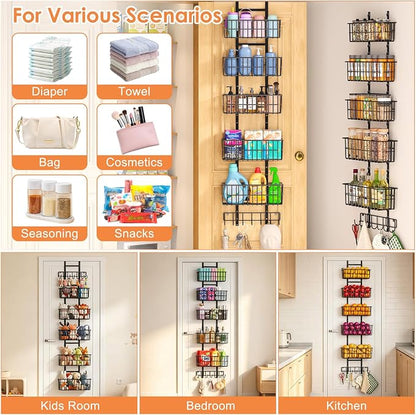 Hongtamoya Adjustable Over the Door Organizer, Metal Hanging Door Organizer - Image 6
