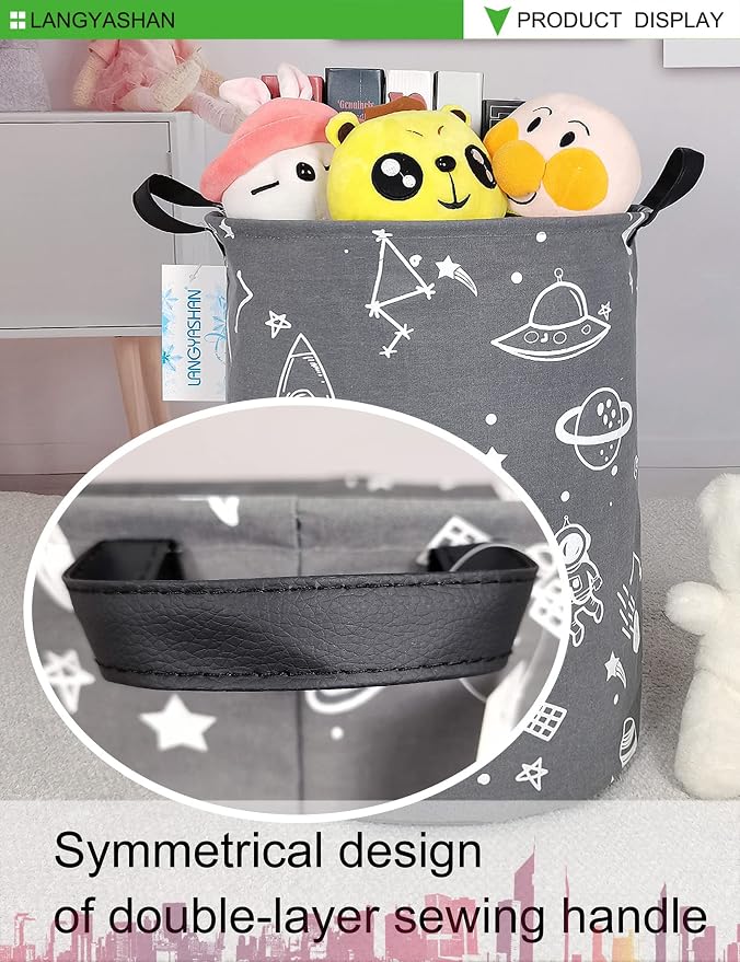 LANGYASHAN Storage Bin, Canvas Fabric Collapsible Organizer Basket - Image 5