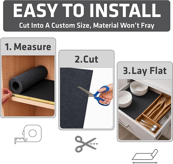Drymate Premium Luxury Shelf & Drawer Liner, Thick Cushioned Fabric, - Image 5