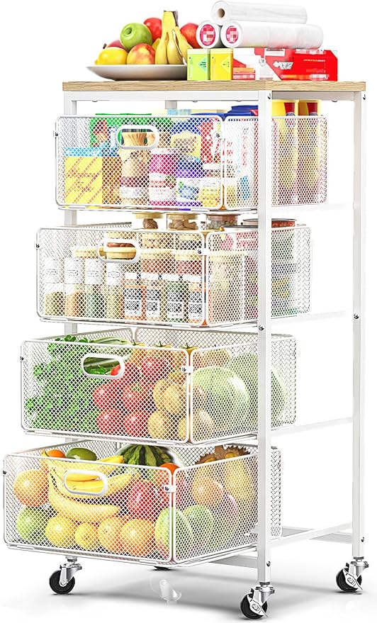 SUNALLY Rolling Kitchen Cart by SUNALLY