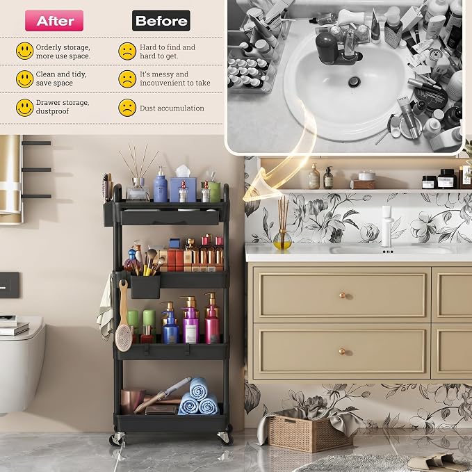 Goovilla Rolling Makeup Organizer Cart - Image 7