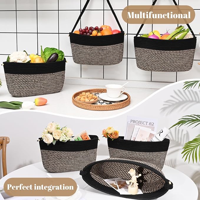 Hanging Basket, 3-Tier Woven Wall Basket - Image 3
