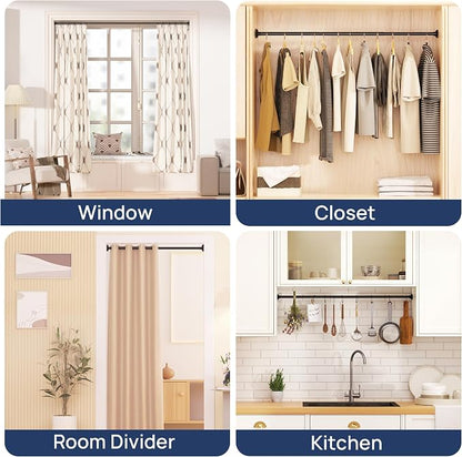 ENJOYBASICS 1" Black Shower Curtain Rod, 30-88" Adjustable, Secure Tension | - Image 7