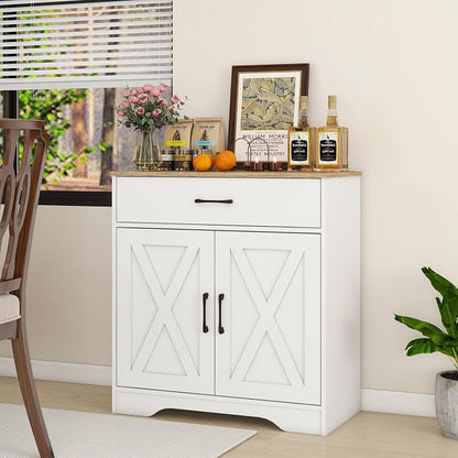 Panana Wooden Cabinet 1 Drawer and 2 Doors Storage Cupboard Coffee Bar - Image 9