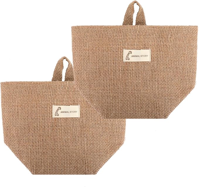 Foraineam 6 Pack Mini Hanging Storage Bag Cotton Linen Decorative Wall-Hanging - Image 5