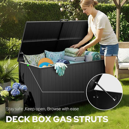 Outdoor Storage Box with Wheels 150 Gallon, Metal Deck Boxes Waterproof - Image 3