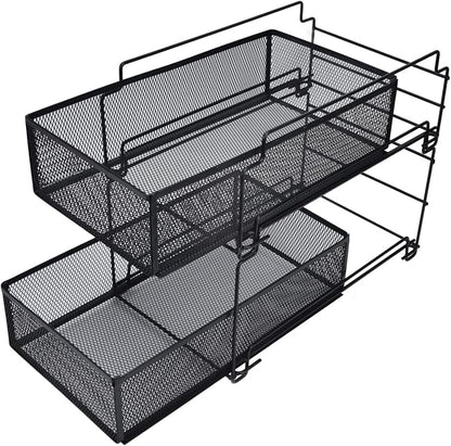 Cupboard Organiser, 2 Tier Under Sink Storage Organiser, Kitchen Storage Drawer - Image 8