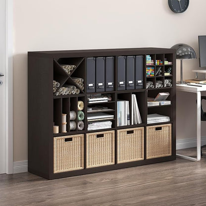 Furinno Cubicle H-Shelf Cube Insert, 2-Tier Cube Organizer, Dark Oak | 12.9W x - Image 2