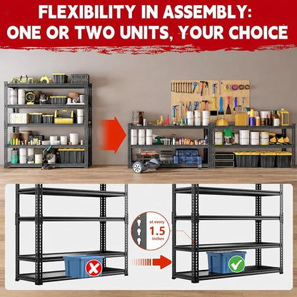 Lauxery Heavy Duty Garage Shelving 3000lbs Capacity - Image 8