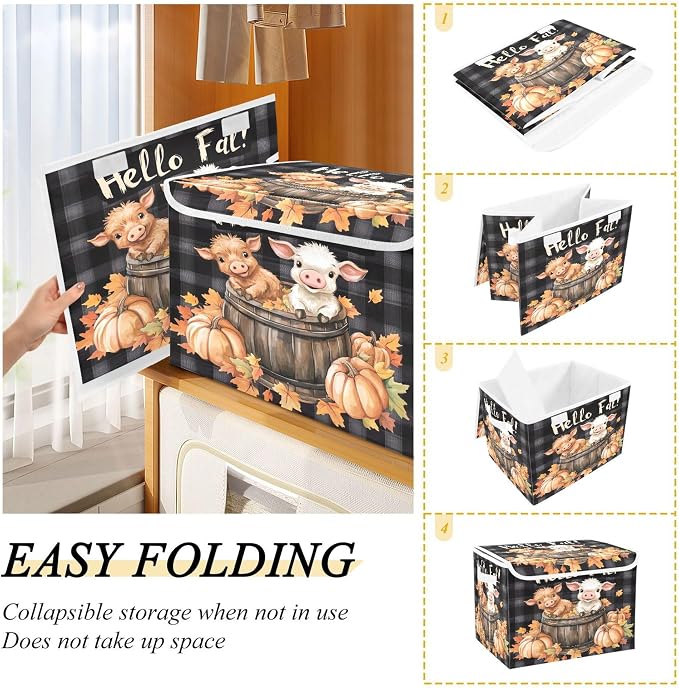 Cute Highland Cow Storage Bins - Image 4