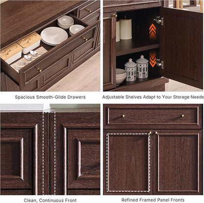 ACCOHOHO Modern Farmhouse Buffet Cabinet, 94.5" Sideboard Credenza, Modular - Image 8
