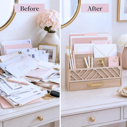 BLU MONACO | Wooden Mail Organizer - Image 6