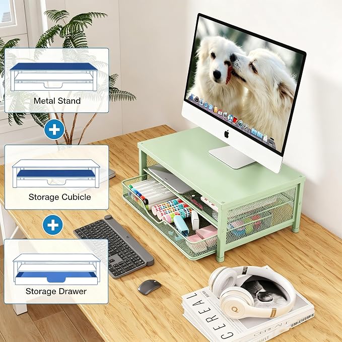 OPNICE Computer Monitor Stand Riser, Desk Organizer - Image 4