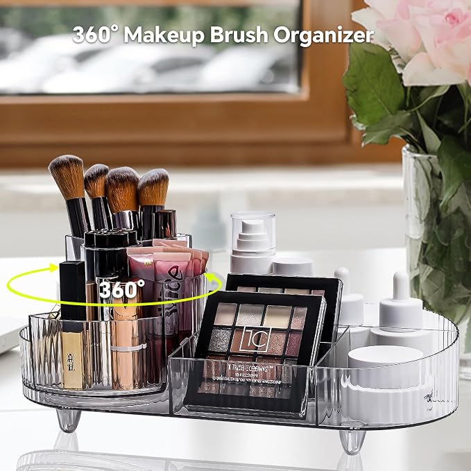 Cosmetic Makeup Storage Organizer, Countertop Makeup Perfume, Rotating Makeup - Image 3