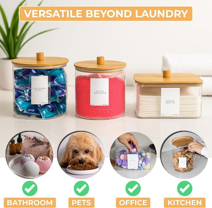 Laundry Pods Containers for Organizing Dryer Sheet Holder & Laundry Jars - Image 8