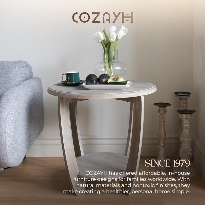 COZAYH Rustic Farmhouse End Table - Image 7
