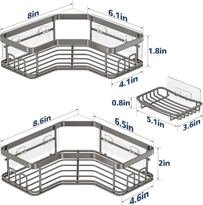 MAXIFFE 3 Pack Corner Shower Caddy - Image 8