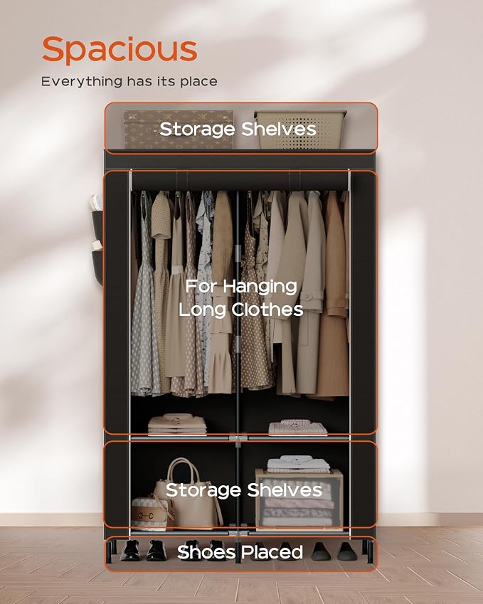 Portable Closet, 34 Inch Large Capacity Wardrobe Closet - Image 5