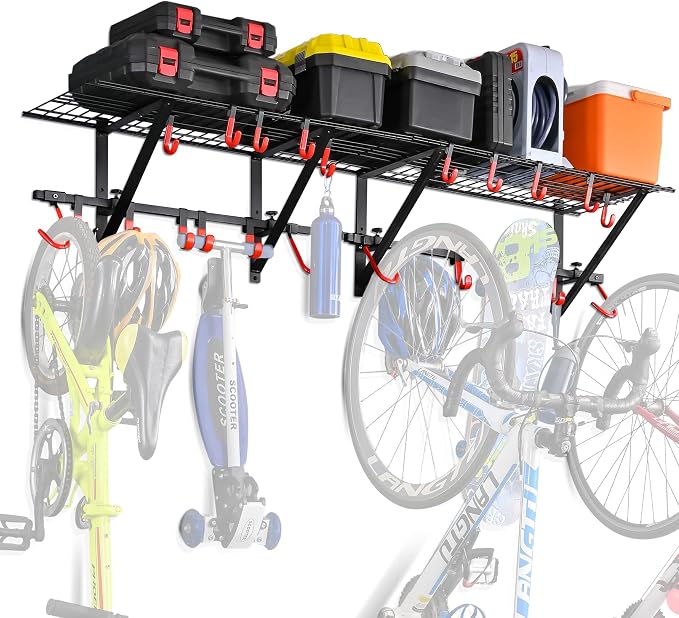 PLKOW Garage Wall Shelving Includes Bike Hooks, Sturdy Adjustable Garage by PLKOW