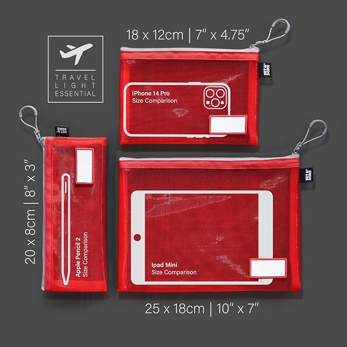 Set & Done Small Mesh Zipper Pouches – Nylon Cosmetic Bags - Image 3