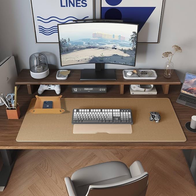 DAWNTREES Dual Sided Desk Mat, Leather Desk Pad, - Image 7