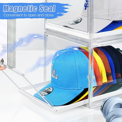 Hat Organizer for Baseball Caps, Large Clear Hats Holder Box Hat Storage - Image 4