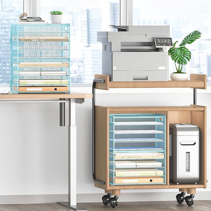 Subekyu 9 Tier Paper Letter File Tray Organizer - Image 4