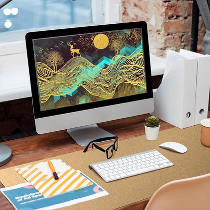 Bloss Gold Leather Desk Mat 35.4" x 15.7", Large Keyboard Pad - Image 5