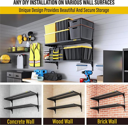 1pack×2 Tier 1.3x3ft Garage Shelving Wall Mounted, 400 lbs Load Capacity - Image 7