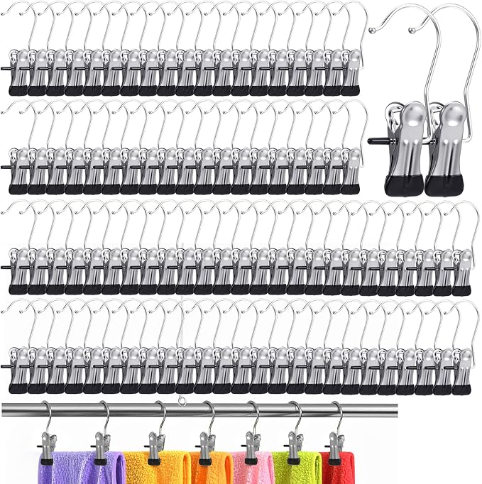 100 Pack Boot Hangers Clips for Closet, Heavy Duty Legging Organizer for Closet by Tobeelec