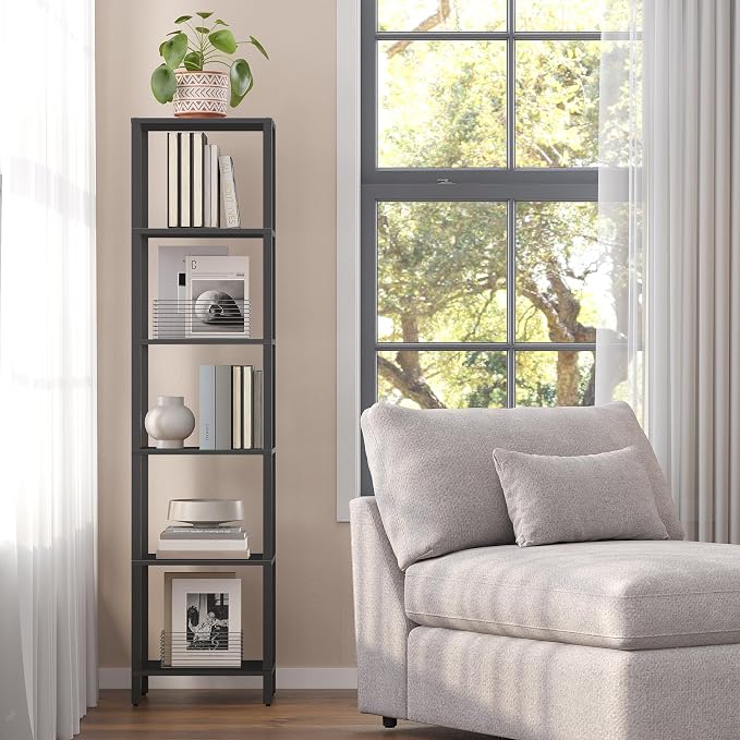 TUTOTAK Bookshelf, 6-Tier Tall Narrow Book Shelf - Image 6