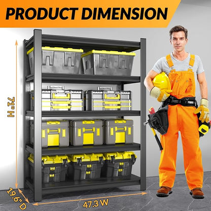 BESFUR 71" H Wider Garage Shelving, 3000LBS 5-Tier Storage Shelves, Heavy Duty - Image 3
