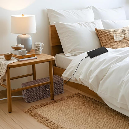 Cable Management Box, Handwoven Faux Rattan Cord Organizer Box - Image 6