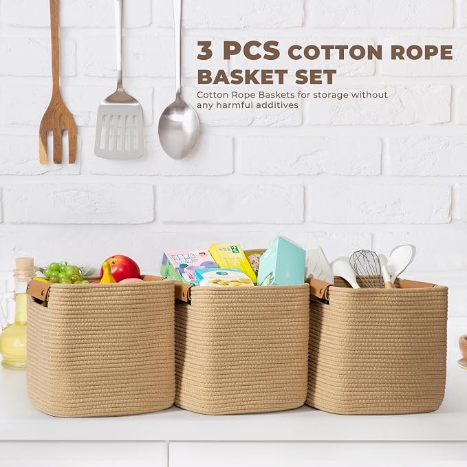 danpinera 3 Pack 11 Inch Woven Baskets - Image 3