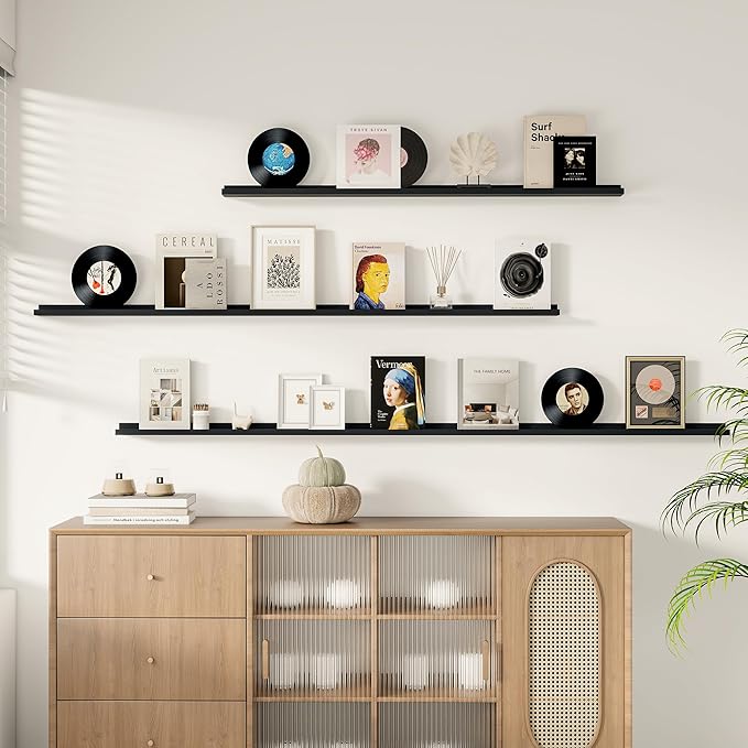 Floating Picture Ledge Shelves for Wall Set of 2, 84 Inches Picture Ledge Shelf - Image 2