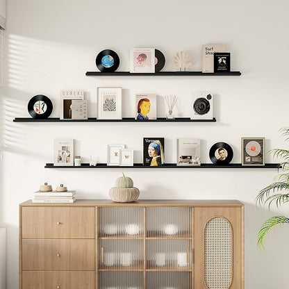 Floating Picture Ledge Shelves for Wall Set of 2, 84 Inches Picture Ledge Shelf - Image 2