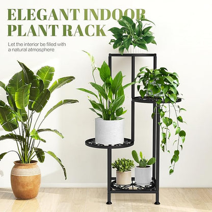 4 Tier Plant Stand Indoor Outdoor, Metal Flower Shelf Display Holder - Image 5