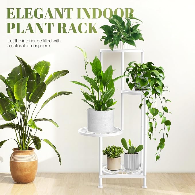 4 Tier Plant Stand Indoor Outdoor, Metal Flower Shelf Display Holder - Image 5