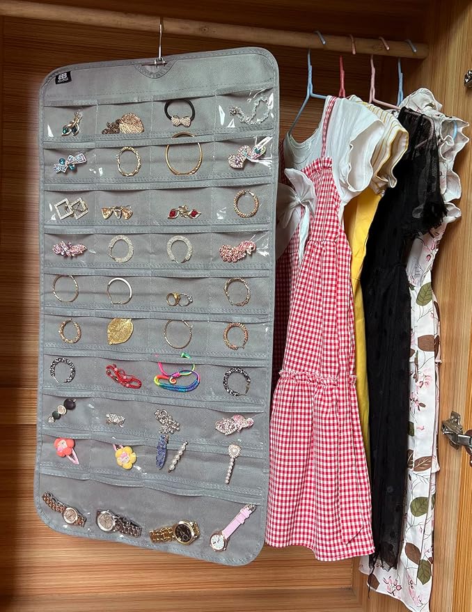 BB Brotrade Hanging Jewelry Organizer, Accessories Organizer, 80 Pocket - Image 5
