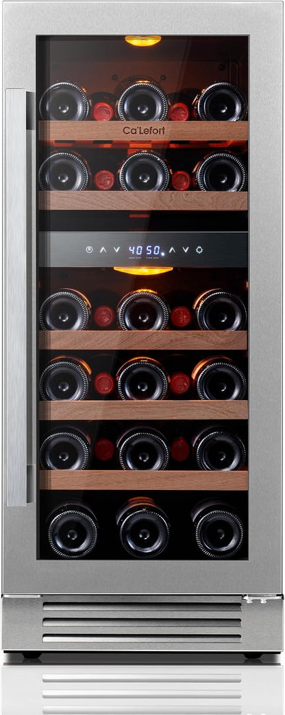 Ca'Lefort 15 Inch Wine Fridge, 28 Bottle Wine Cooler Refrigerator, 40-65°F Wine by CaLefort