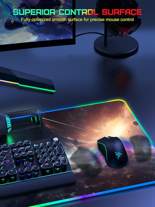 TopMade Wireless Charging Mouse Pad, RGB Gaming Mousepad, 35.4" x 15.8" Extra - Image 5