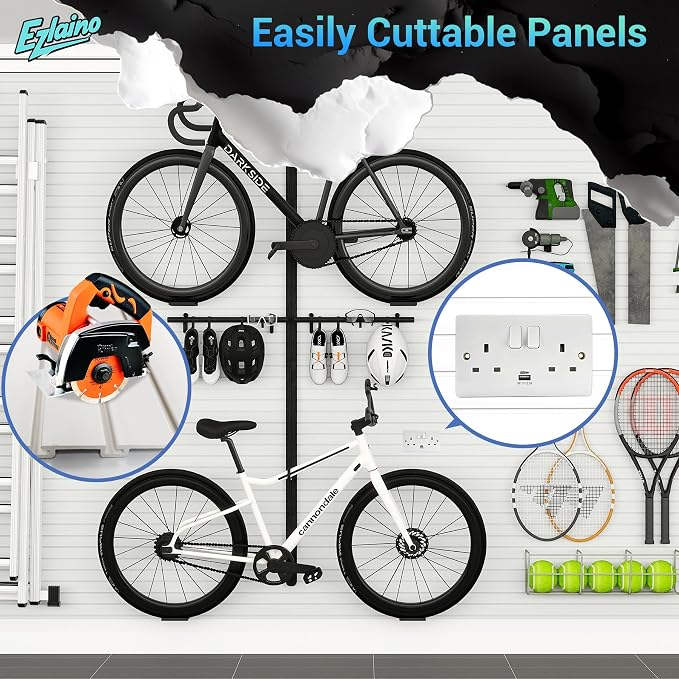 Ezlaino Slatwall Panel 4FT x 4FT, PVC Slat Wall Storage System, Waterproof - Image 8
